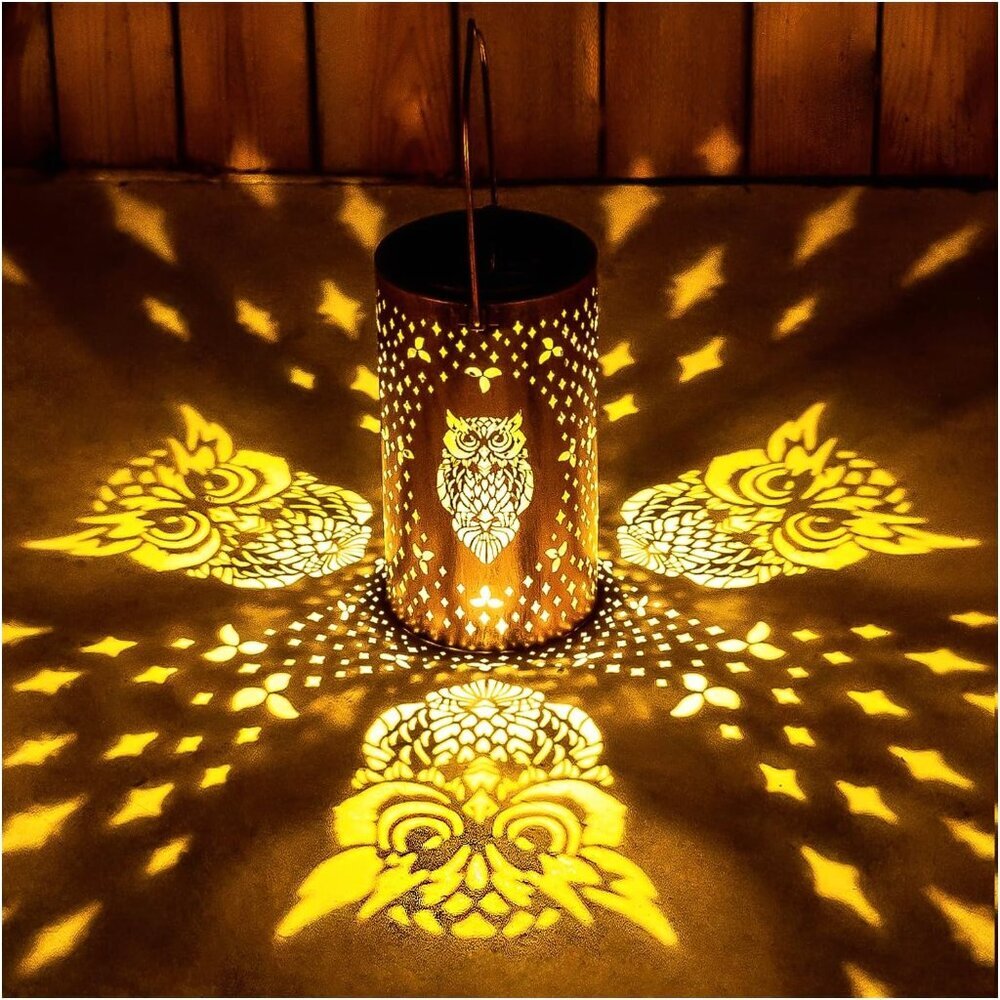 Owl Solar Lanterns Outdoor Waterproof Hanging Solar Lights Owl Gifts for Women M